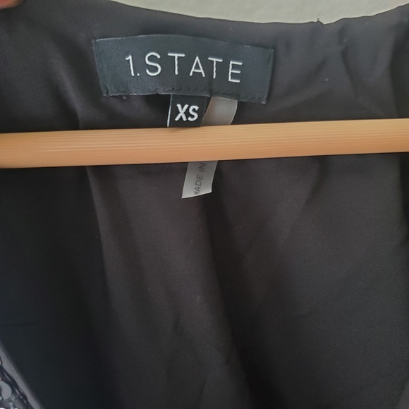 1. State Black and Gray Sequined Shift Mini Party Dress - Picture 3 of 5